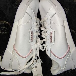 NWT Adidas Women's Sneakers White with Pink Trim